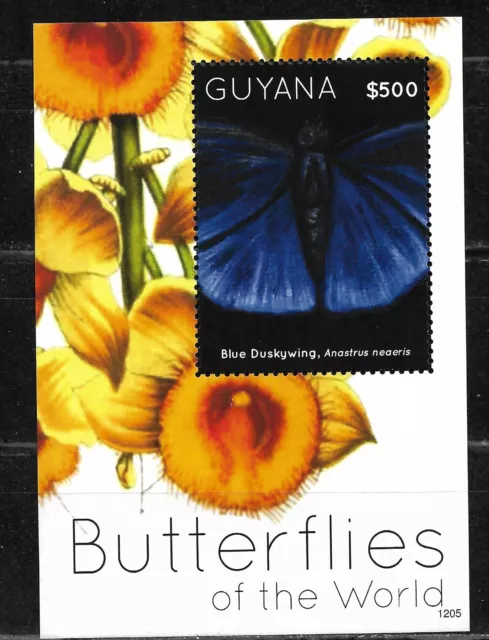 Guyana 2012, Hoja Bloque - Fauna - Mariposas. Mnh.