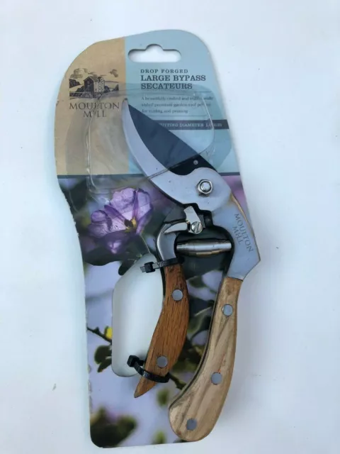 Bypass Secateurs By Moulton Mill Traditional Style, Drop Forged - Large Size