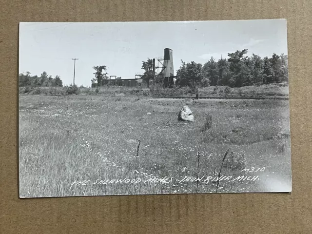 Postcard RPPC Iron River MI Michigan Iron Ore Sherwood Mine Mining Vintage Photo