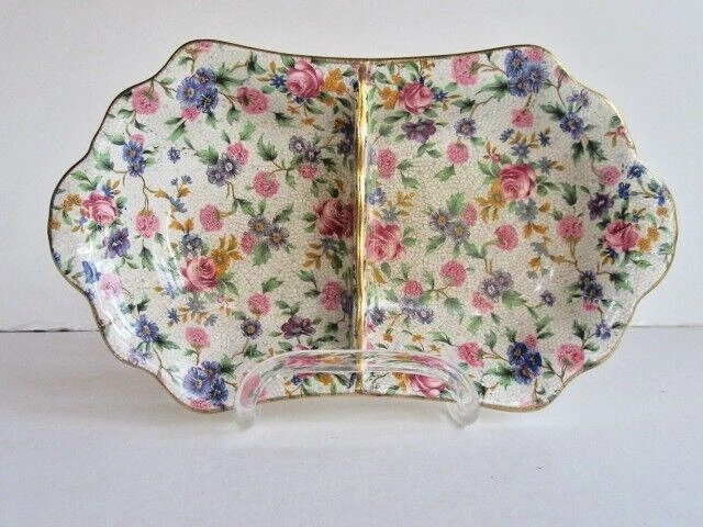 Royal Winton Grimwades Old Cottage Chintz (Pre 1960, Cream) Divided Tray