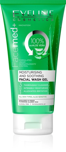 EVELINE FACEMED+ MOISTURIZING-SOOTHING Facial Cleansing Gel Aloe Vera 150ml  7.59 - PicClick UK