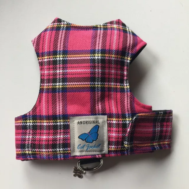 Butterfly Cat Jackets - Cat Walking Harness Jacket Tartan Plaid Fabric designs