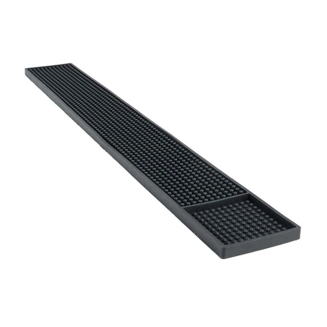 Darling Food Service Black 3.25 x 24" Bar Mat"