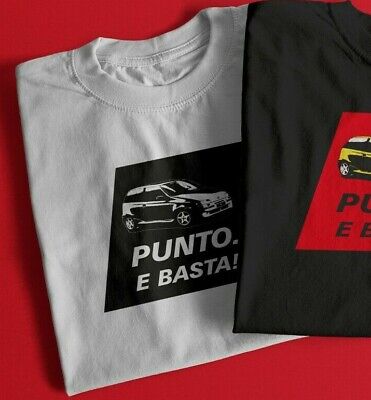 T-Shirt Auto Vintage "Punto E Basta" Con Punto Gt Bianca E  Banda Nera S-Xl