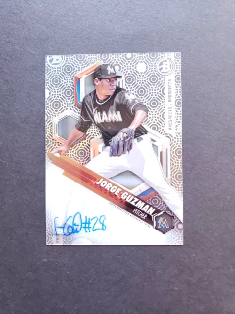 2018 Bowman High Tek Jorge Guzman Auto Miami Marlins #PHT-JG