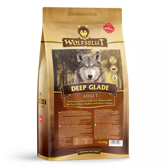 Wolfsblut Adult Deep Glade - Rothirsch und Wasserbüffel Trockenfutter 12,5 kg