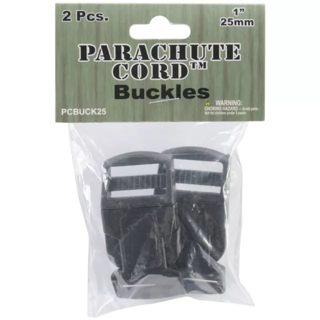 Parachute Cord Bracelet Buckles 25mm 2/Pkg Black