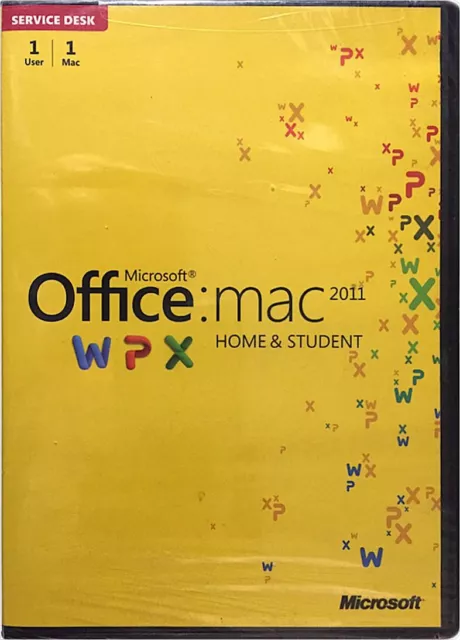 MS Microsoft Office:mac 2011 W P X Home and Student X10-80089 NEW Factory Sealed