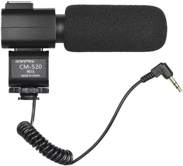 ORDRO CM-520 Micrófono Externo con Bateria Super Cardioid Electret Canon Nikon 2