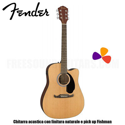 Fishman Fender FA-125 CE Chitarra acustica amplificata naturale pick up Fishman PLETTRI 