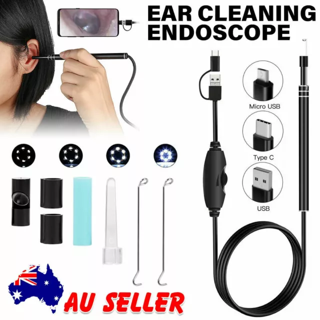 LED Ear Cleaner Scoop Endoscope Camera Pick Otoscope HD Ear Wax Remover Tool OZ