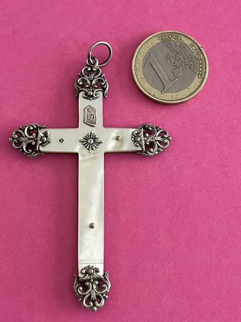 ANCIEN PENDENTIF CROIX pectorale ,crucifix ,religieux,argent massif poinçonné . EUR 28,00
