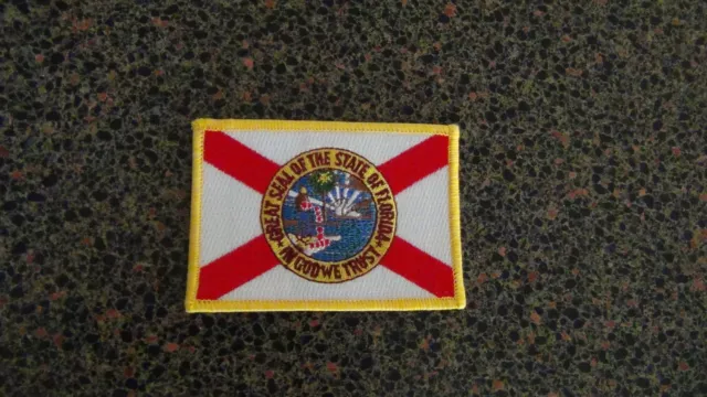 Neu Florida Flagge Aufnäher mittelgroß oder versiegelt neu voll bestickt nähen oder aufbügeln 2