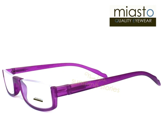 Miasto Top Rimless Rectangle Half Reader Reading Glasses+1.75 Purple Large~ Flex