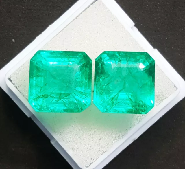 Natural Emerald Square Shape 8 to 10 Ct Certified Pair Loose Gemstone P263