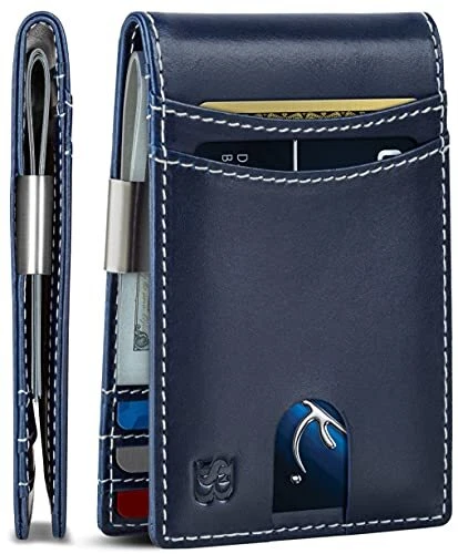 SERMAN BRANDS Mens Money Clip Wallet. RFID Blocking Slim Front Pocket Wallets...
