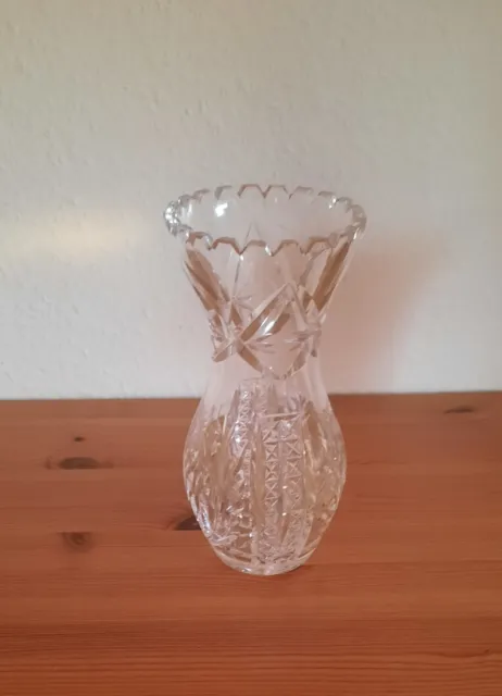 Antike Vase, Kristallglas, Glasvase, Kristall, 22 cm hoch
