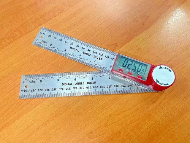 200mm Digital Angle Finder Ruler Protractor Measure Meter Stainless Steel 0-360°