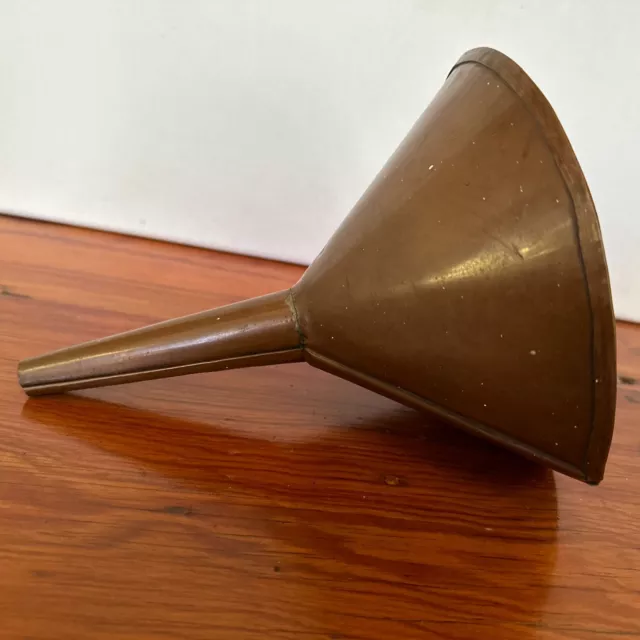 ANTIQUE COPPER FUNNEL Large Handmade Soldered Metal Primitive Kitchen