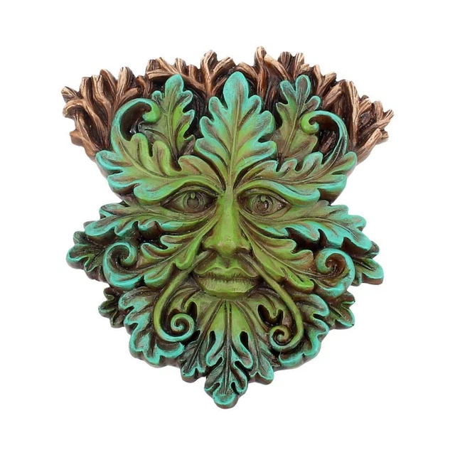 "REY DE ROBLE""." PLACA DE PARED VERDE HOMBRE. El hombre del bosque. Sprite de madera. Tree Spirit