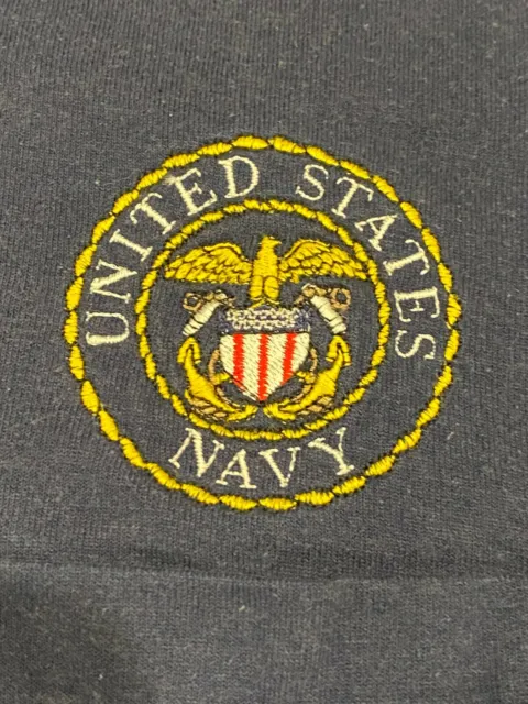 VINTAGE U.S. NAVY Polo Shirt MENS LARGE US Naval Academy Armed Forces ...