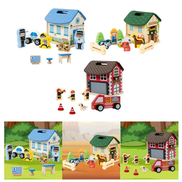 Puzzle Miniature en bois 3D pour garçons et filles, maison de poupée, jouet