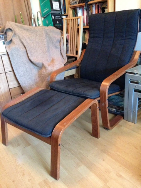 IKEA POANG CHAIR With Foot Stool PicClick UK