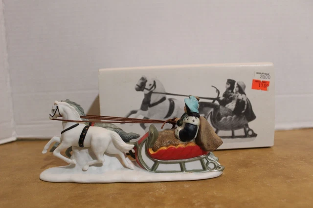 Dept. 56  Heritage 1986 Sleigh Ride #65110  Horse Drawn Sleigh
