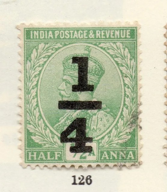 India 1911 Early Issue Fine Used 1/4a. Surcharged NW-256545