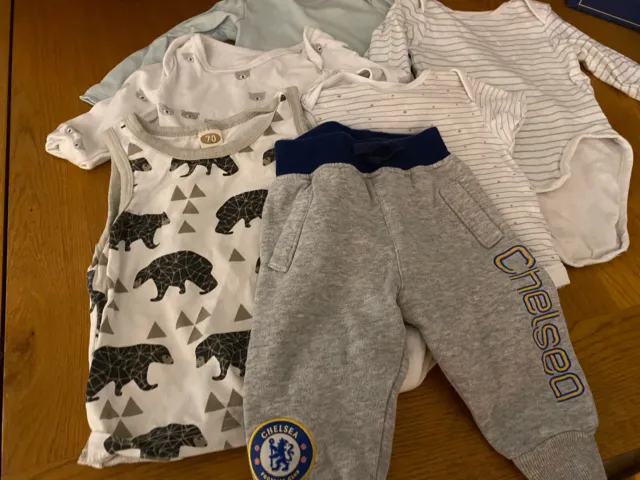 Baby Boys Clothing Bundle, 6 items, mostly vests, approx. 6 months as described