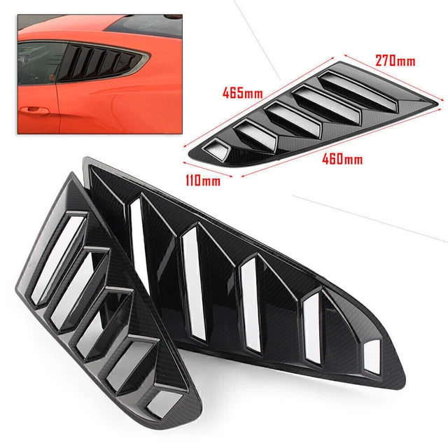 Car Louvers Rear Panel Window Side Vent Trim For Ford Mustang 2015-2018 L&R Side