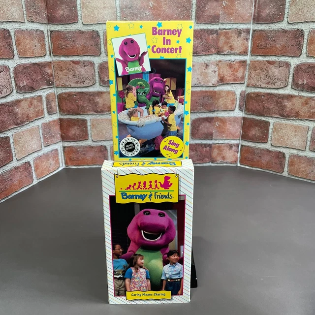 LOT OF 2 Barney VHS Tapes. In Concert & Barney & Friends Caring Means