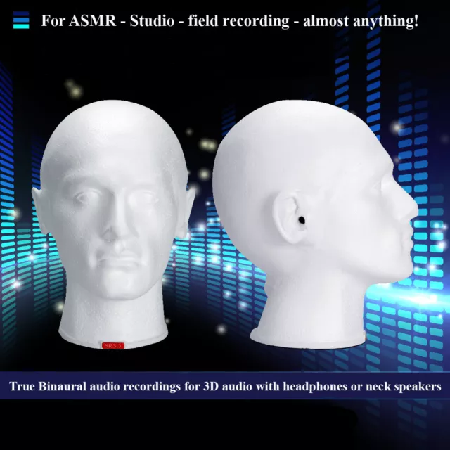 SR3D Dummy head microphone DIY Kit - 3D Audio - No Soldering option