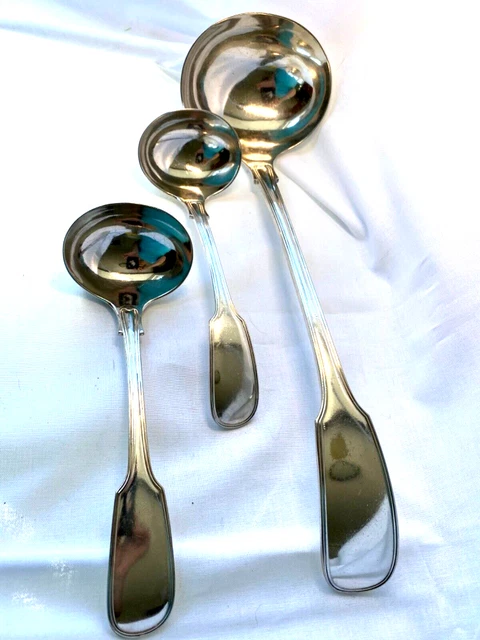 Three Silverplate Ladles -T M & B