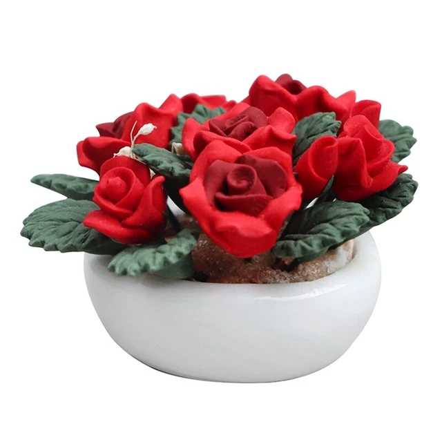 1/12 Accessori Miniatura Argilla In Vaso Simulazione Piante Fiore Modello T A3Z4