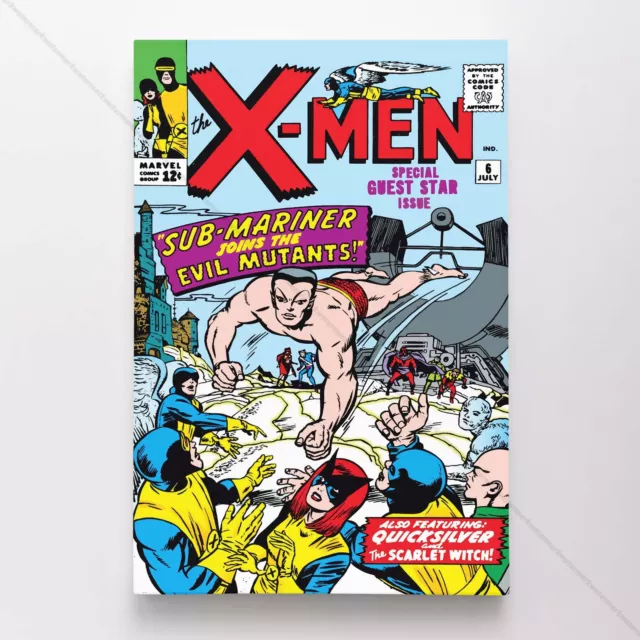 Uncanny X-Men Poster Canvas Vol 1 #6 Xmen Marvel Comic Book Art Print