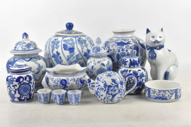 Vintage Blue & White Decorative Ceramics Bundle Mainly Unbranded Not Boxed
