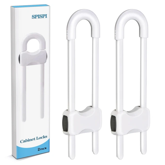 (Pack of 2) Baby Proofing Cabinets, Cabinet Locks Shaped Child Locks Cabinets