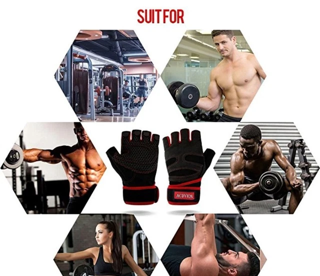 Gants de haltérophilie de gymnastique, protection de la paume d'entraînement physique (moyen) 4