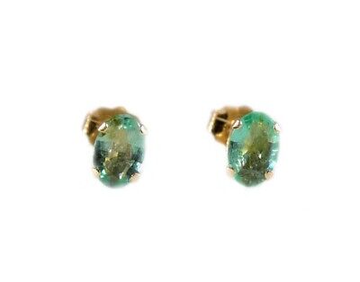 Gold Emerald Earrings 1ct Antique 19thC Ancient Christian Sumer Immortality 14kt