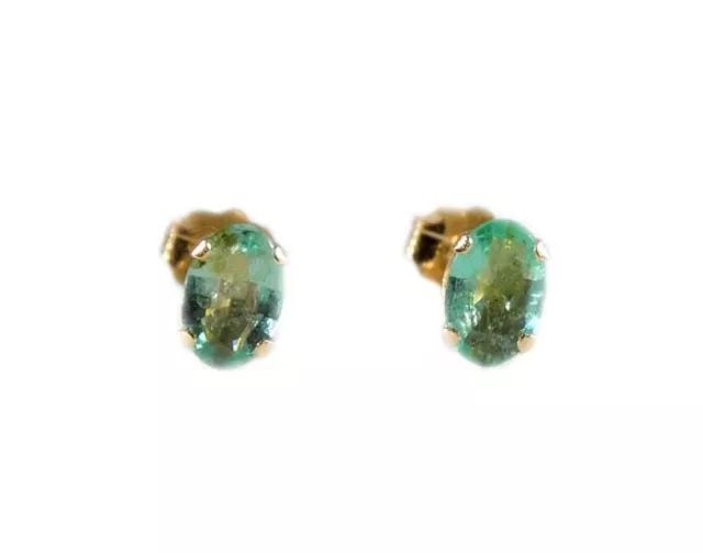 Gold Smaragd Ohrringe 1ct Antik 19thC Christlich Sumer Unsterblichkeit 14kt
