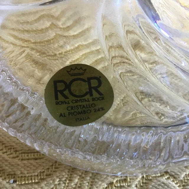 Royal Crystal Rock glass pair Swans made in Italy
