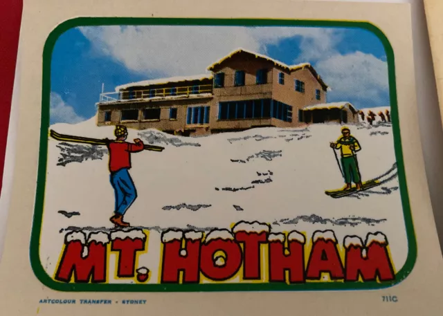 Vintage MT HOTHAM   SOUVENIR   Decal/ Transfer  Mid Century Victoria