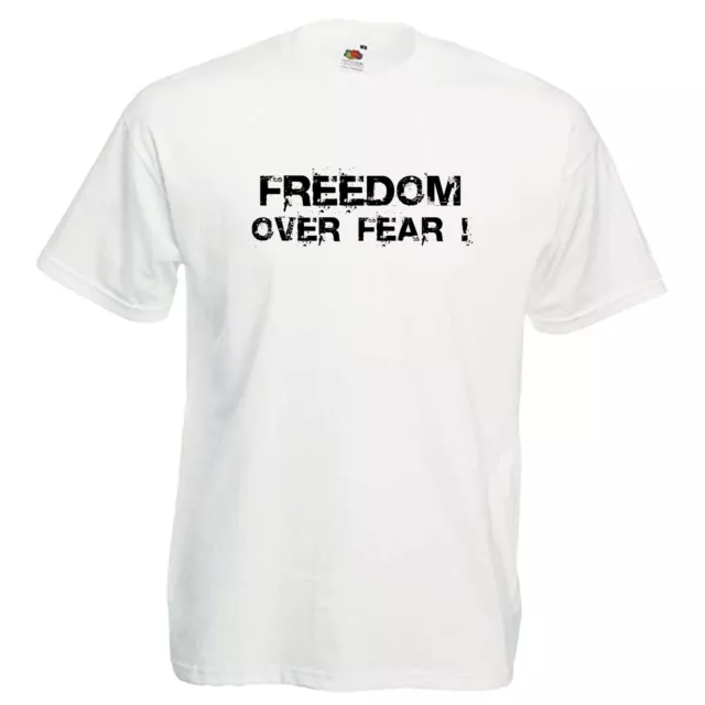 FREEDOM OVER FEAR T-Shirt Funny tshirt Vendetta DISOBEY present Anarchy Liberty