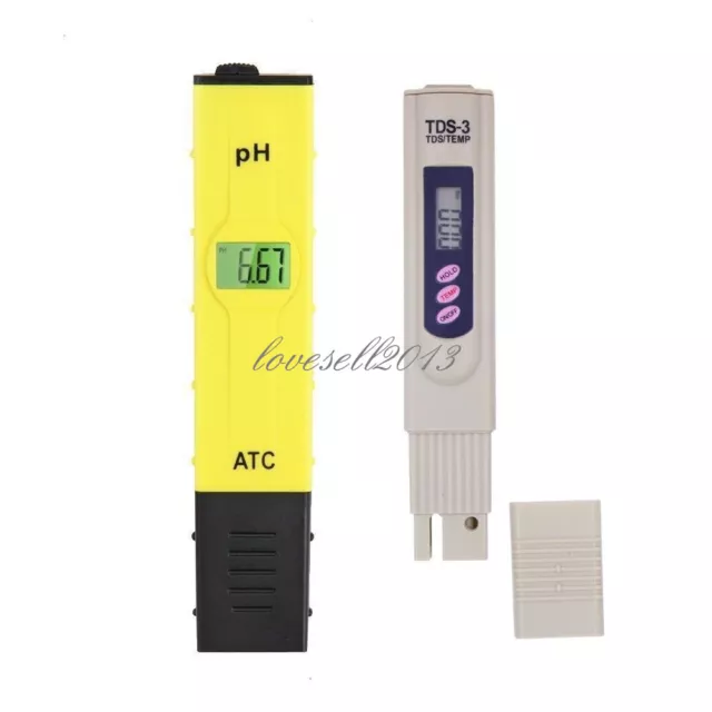 Probador TDS + medidor de pH digital para acuario piscina monitor de agua hidropónico 0-9999 PPM s