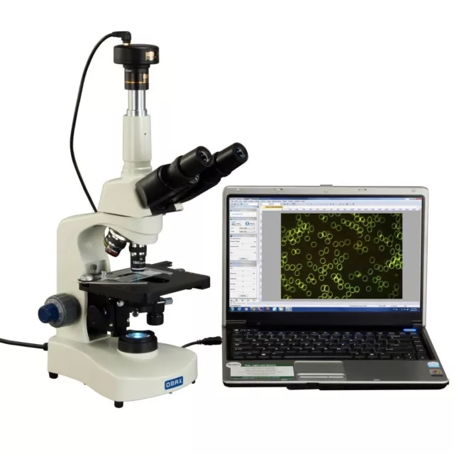 OMAX 40X-2500X Dry Darkfield/Brightfield Trinocular LED Microscope+9MP Camera