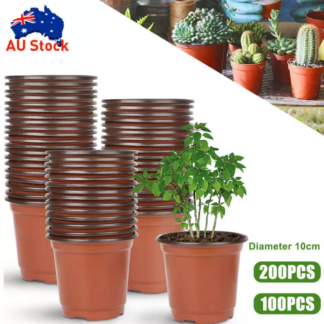 100x Plastic Plant Flower Garden Pots Nursery Seedlings Pot Growing Container AU