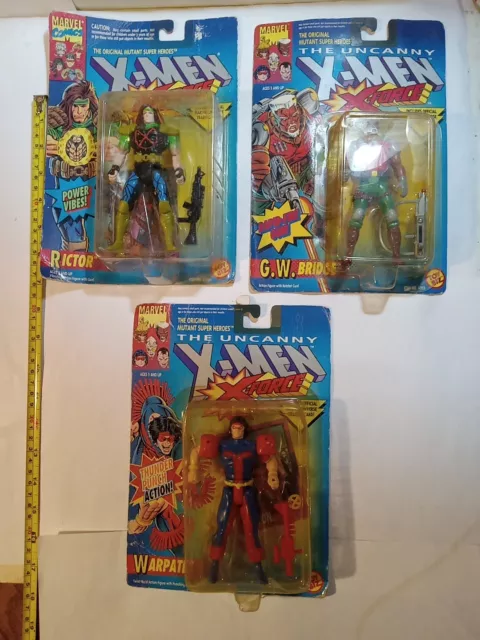 Lot #10 Action Figures Toys Toy Biz X-Men X-Force Lot Of 3 New Packages Rough