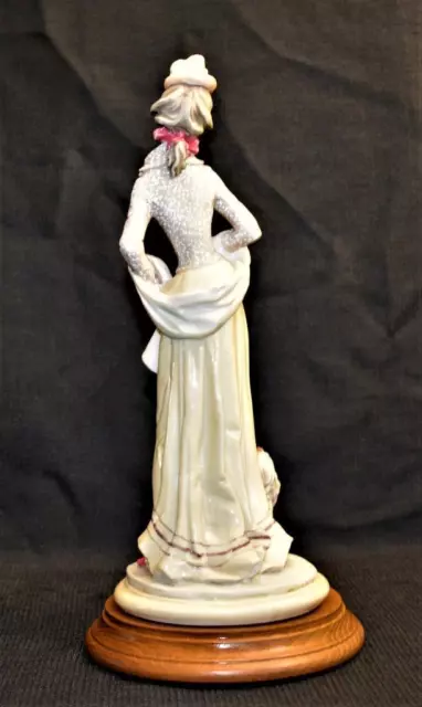 Capodimonte Signé A.Belcari Italie Porcelaine Femme Avec Chien 12 " H Figurine 3