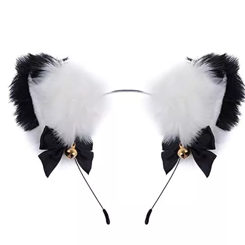 QRTGNA Serre-tête avec oreilles de chat bandeau mignon oreilles de chat cospl...